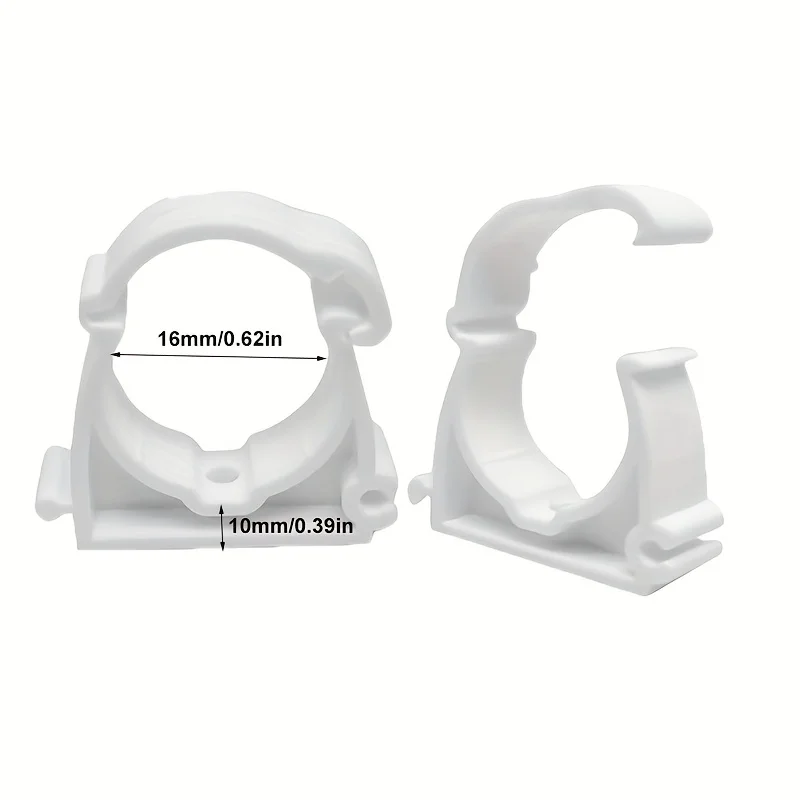 10pcs 16mm Plastic PPR Pipe Clamps - Durable Snap-On Cable Organizer for Securing Hoses and Pipes, for RVs and Outdoor Use