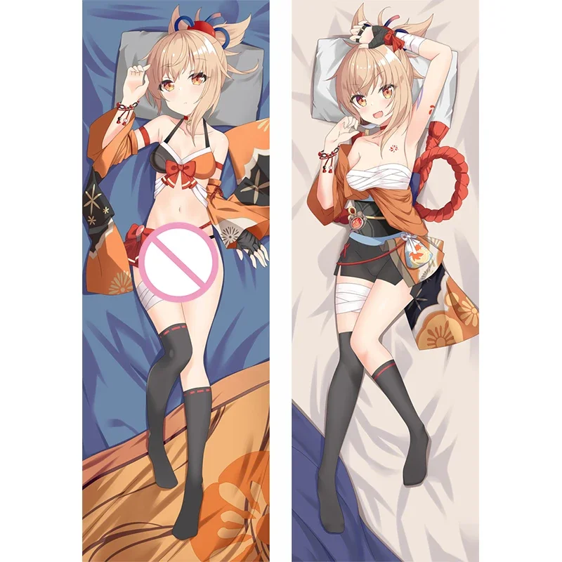 7size New Sexy Naganohara Yoimiya Double-Sided Hugging Body Pillow Case Genshin Impact Character Cospaly Pillowcase Cover Gifts