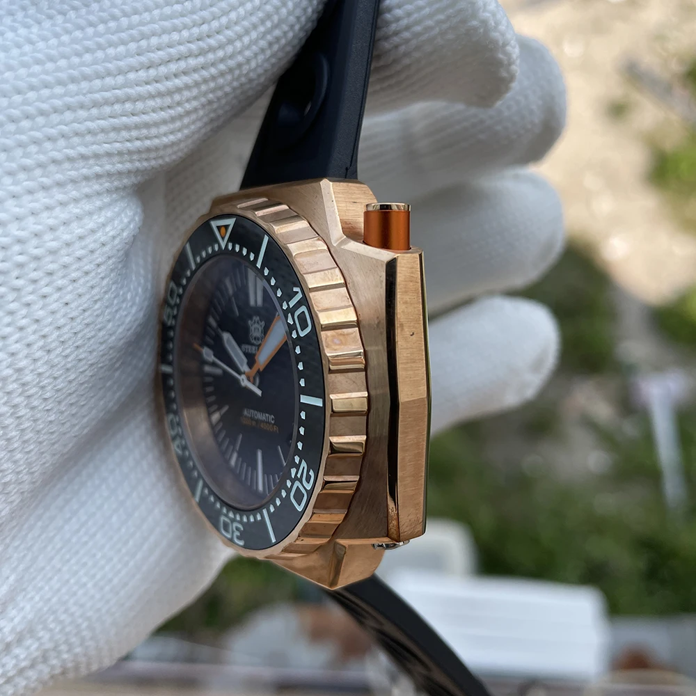 STEELDIVE marca SD1969S 56MM custodia Oversize in bronzo massiccio Super blu luminoso movimento NH35 1200M orologi subacquei impermeabili Reloj