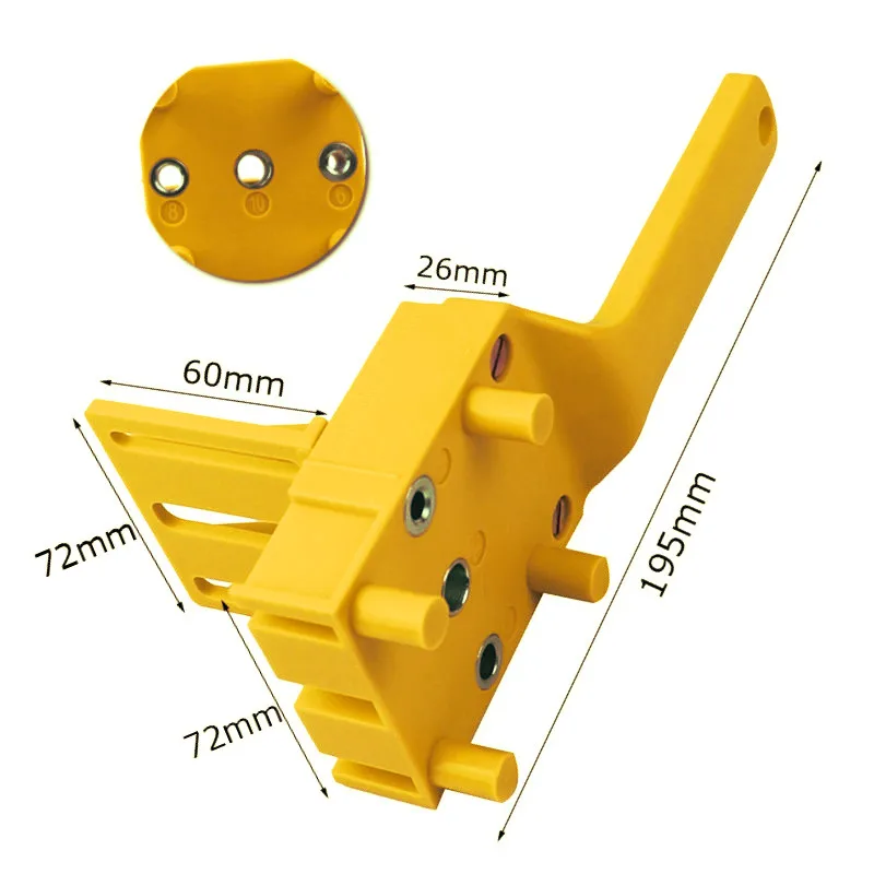 Quick Wood Doweling Jig Plastic ABS Handheld Pocket Hole Jig System 6/8/10mm Drill Bit Hole Puncher For Carpentry Dowel Joints