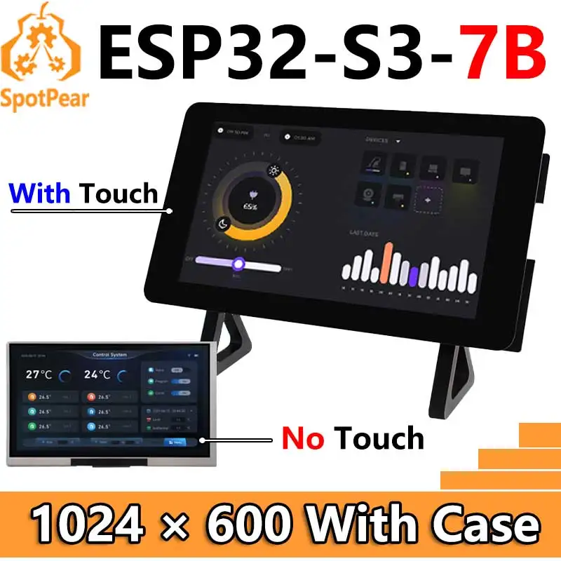 ESP32-S3 7inch LCD Display 7 inch TouchScreen 7B 1024×600 N16R8 CAN RS485 Sensor Waveshare ESP32-S3 LCD-7B