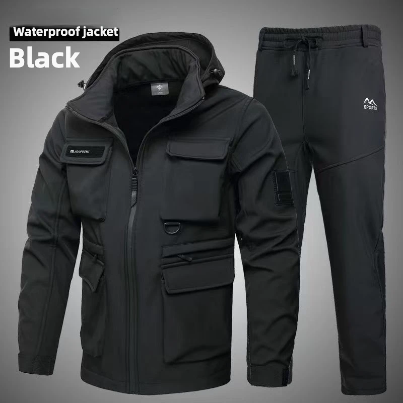 

Зимний бархатный утолщенный комбинезон в стиле милитари, мягкий корпус, водонепроницаемый, ветрозащитный и износостойкий велосипедный инструмент