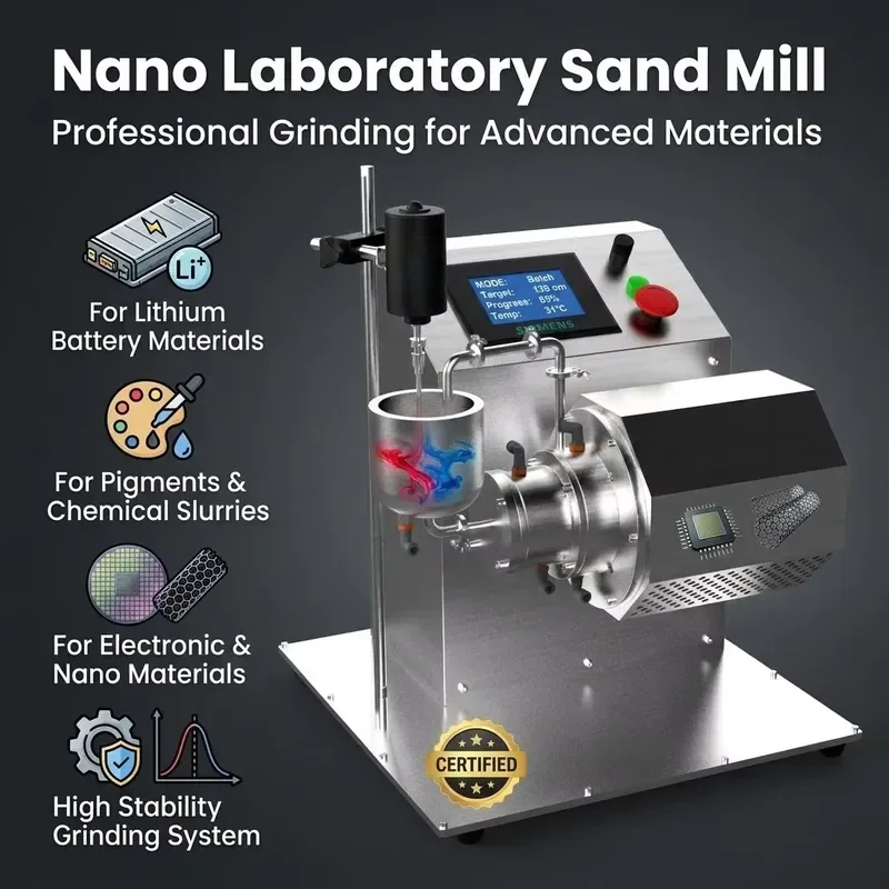 i TENCAN Electric Motor Laboratory Horizontal Bead Milling Machine Pigment Ceramic Powder Processing Sand Mill 200nm-2m