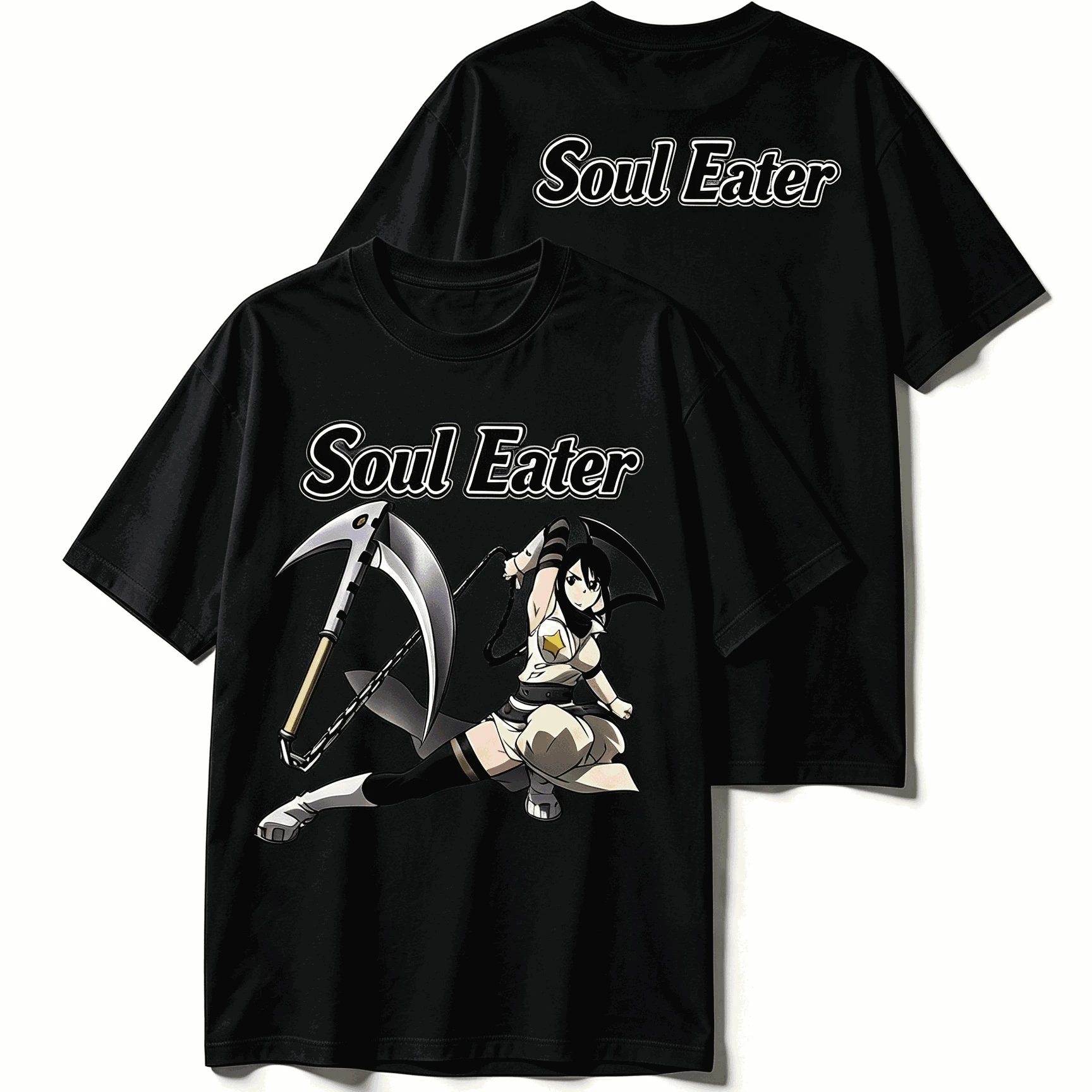 Summer Hot Sale Anime Soul Eater T-shirt Men Women Hip Hop Punk Casual T-shirt Gothic Cotton Streetwear Oversized Round T-shirt