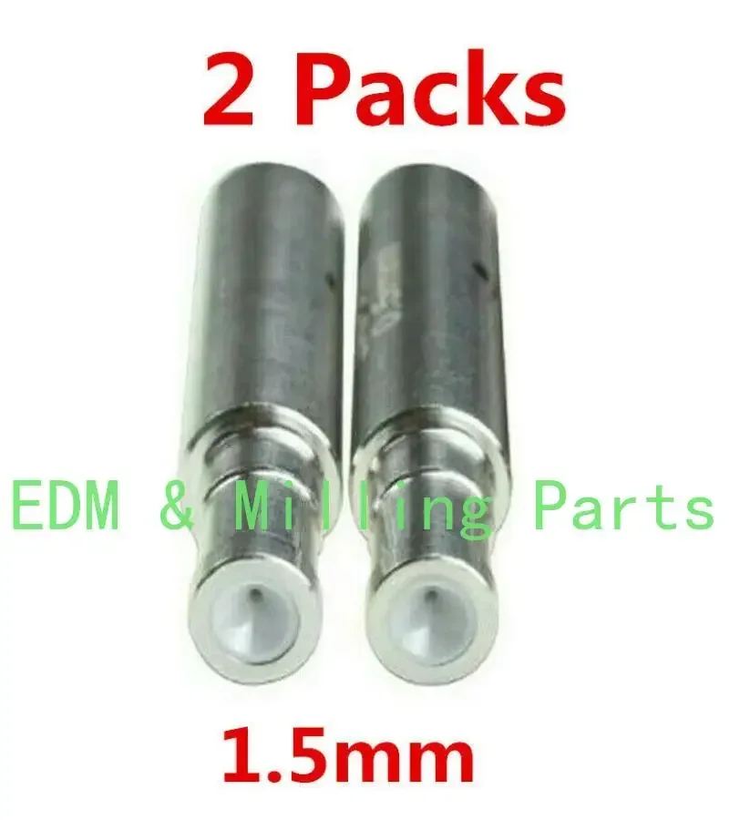 2x EDM Drill Ceramic Electrode White Ceramic Guide 1.5mm Puncher Machine Part For EDM Wire Cut Ruby Electrical Mill Part