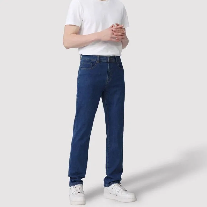 

Мужские джинсы весна лето осень эластичные прямые повседневные модные свободные брюки