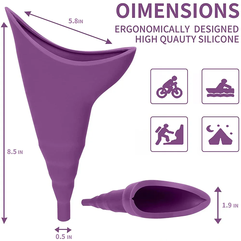 Female Urination Device Reusable Silicone Women Pee Funnel Allows Women to Pee Standing Up The Perfect Companion for Camping