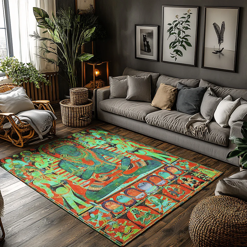 

Vintage Persian Carpet Area Rug Bohemian Floor Mat Living Room Decor Home Accent Kilim Pattern Throw Rug Non Slip Modern Design