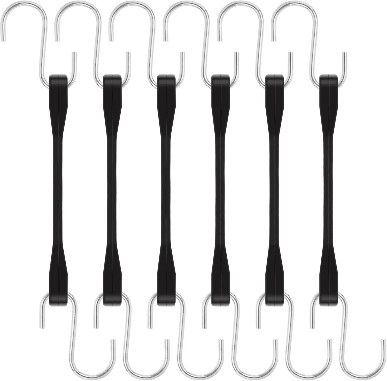 

Прочные резиновые эластичные жгуты с S-образными крюками, набор из 6 штук для грузовиков, мотоциклов, перевозки грузов и использования на открытом воздухе