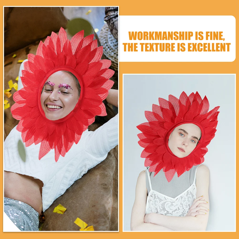 Sunflower Headgear Funny Costume Headpiece Headdress for Kids Pallet with Seeder Dance Party Hat Cosplay