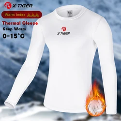 X-TIGER Unisex Winter Base Layer Long-sleeved Cycling Underwear for 5-10°C Outdoor Rides Fleece Keep Warm 3D Cut Bike Innerwear