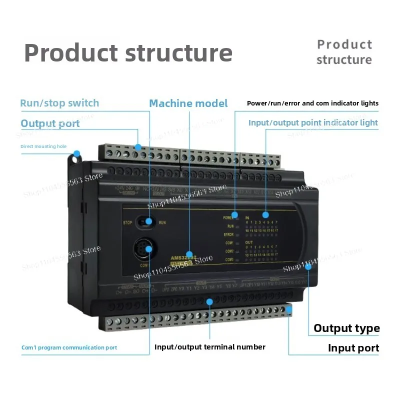 PLC Programmable Controller - Compatible with Delta ES2 DVP Series (16/24/32/40/60 200R/200T)