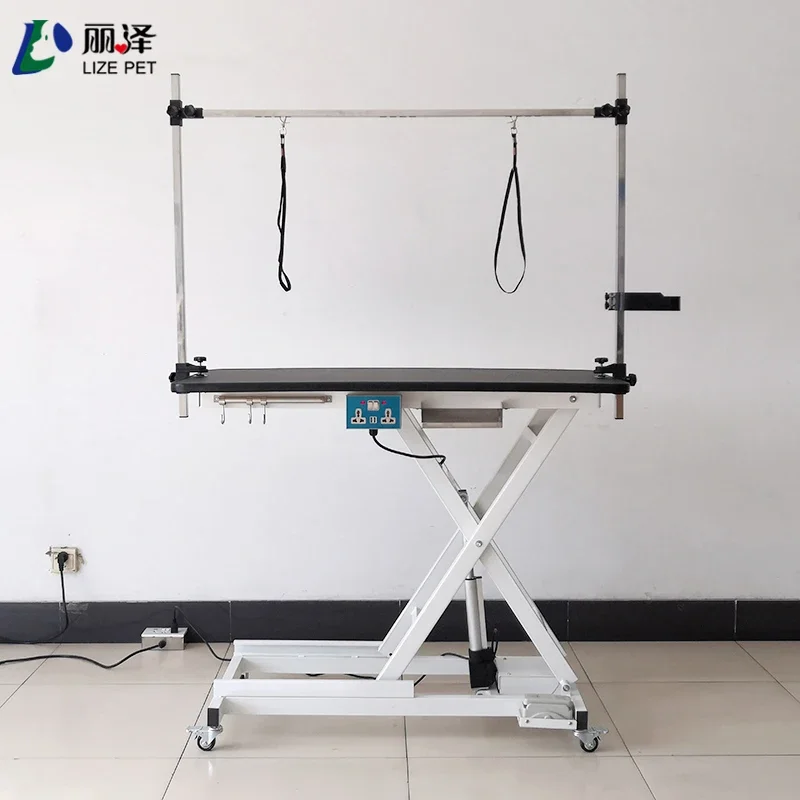 Pet grooming table for groomers Electric lift table with perforated socket and multi-functional without metalless frame