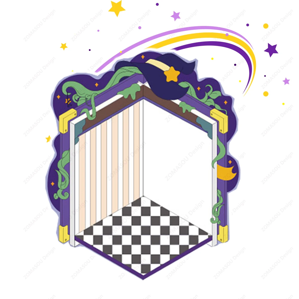 Cute Crystal World&Spellbook 2.5d Landscape DIY Stickers 3d Scene Cabin Sticker Festival Gift for Child Kid Adult