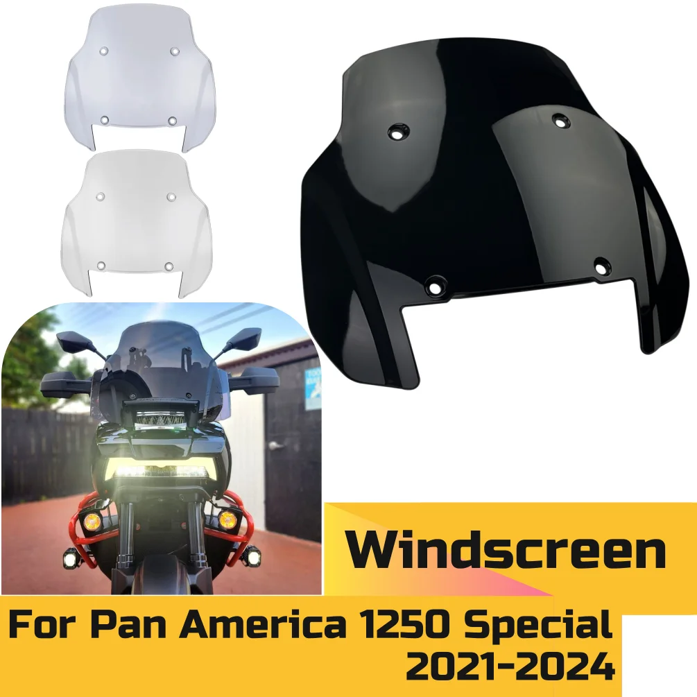 PA 1250 S Windshield Windscreen For Pan America 1250 Panamerica 2021-2024 Motorcycle Front Air Deflector Wind Shield Screen