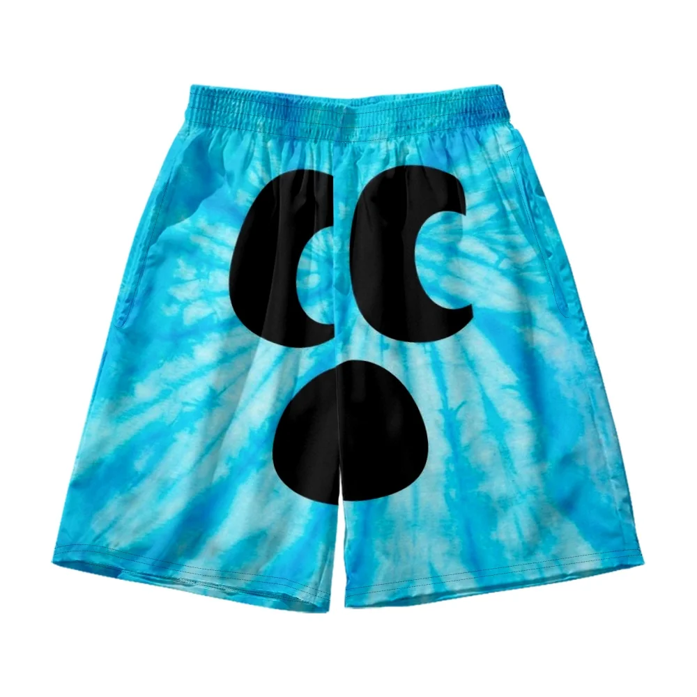 Japanese Style Shorts For Men Craftee Face Tie Dye Printed Shorts Boys Girls Causal Anime Short Pants Beach Y2k Shorts