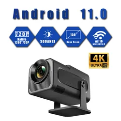 HY320mini, 300ANSl lumen Android version 11, WiFi6 high-definition native 1080P supportfor 4K decoded video playback, large scre