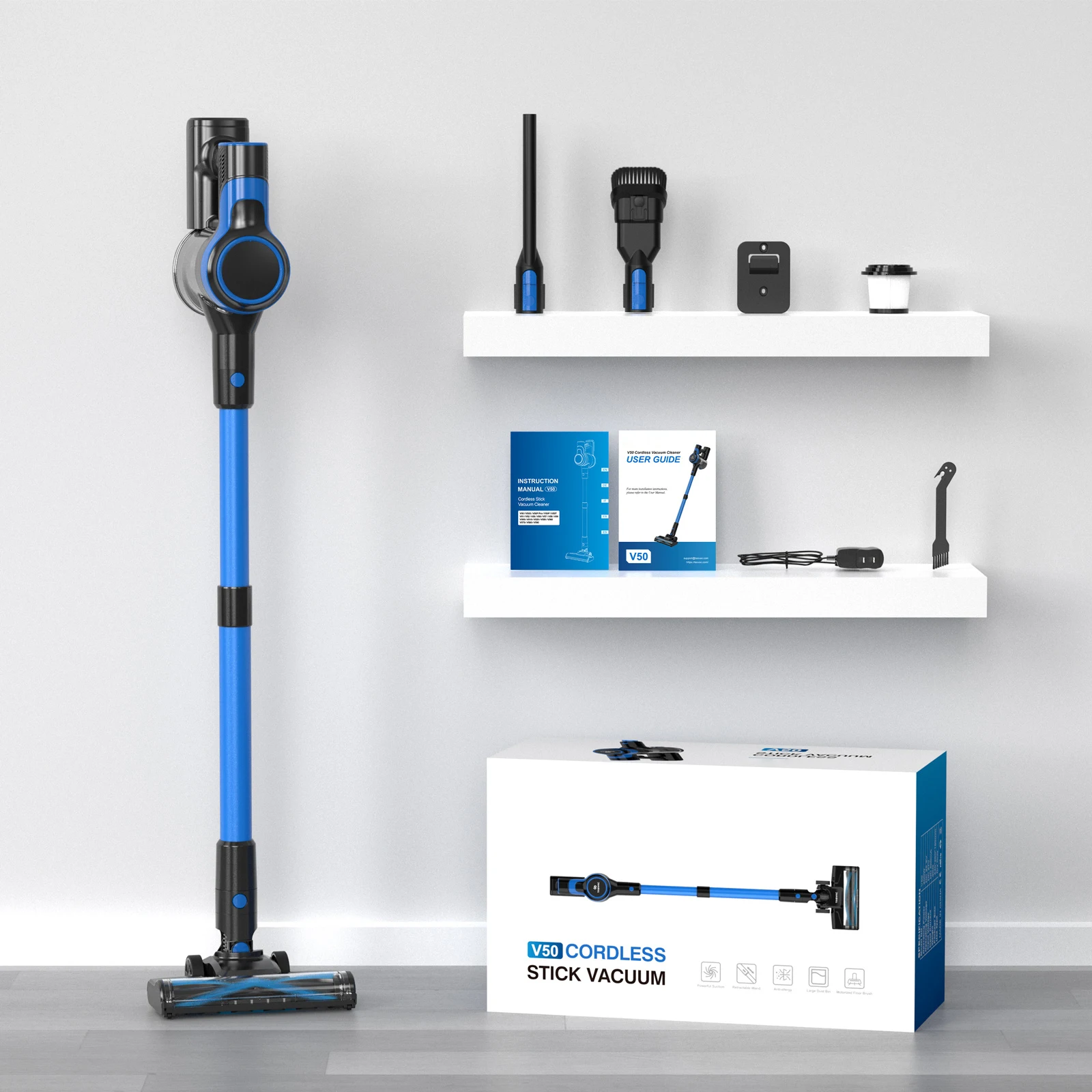 TASVAC Cordless Vacuum Cleaner, Lightweight Vacuum Cleaner with Rechargeable Battery, for Pet Hair, Hair Floor, Carpet