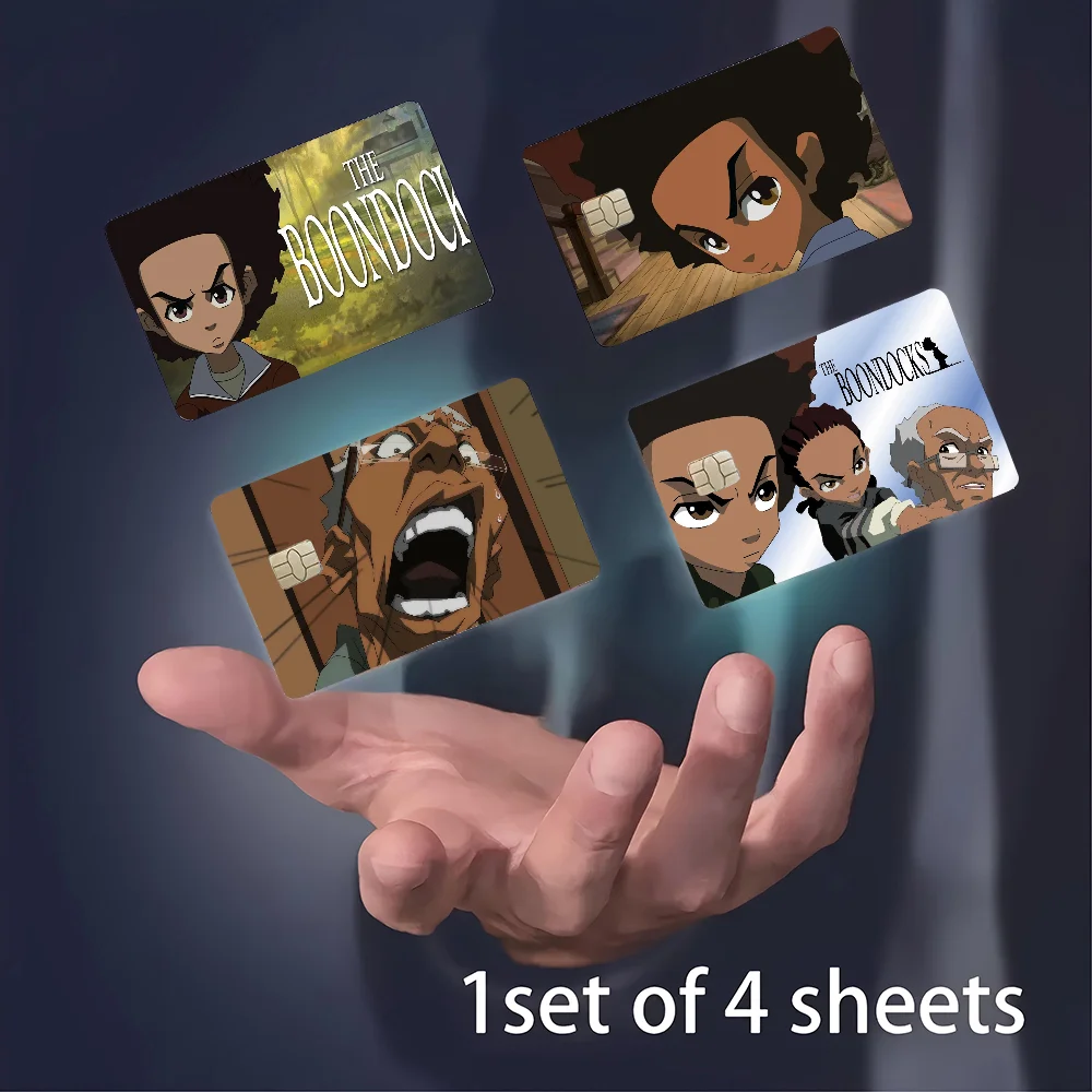 Cartoon Die Boondocks Kreditkarte Haut Aufkleber Keine Kleber Rückstände Wasserdicht Für VISA Kreditkarte U-bahn Zugang Karte