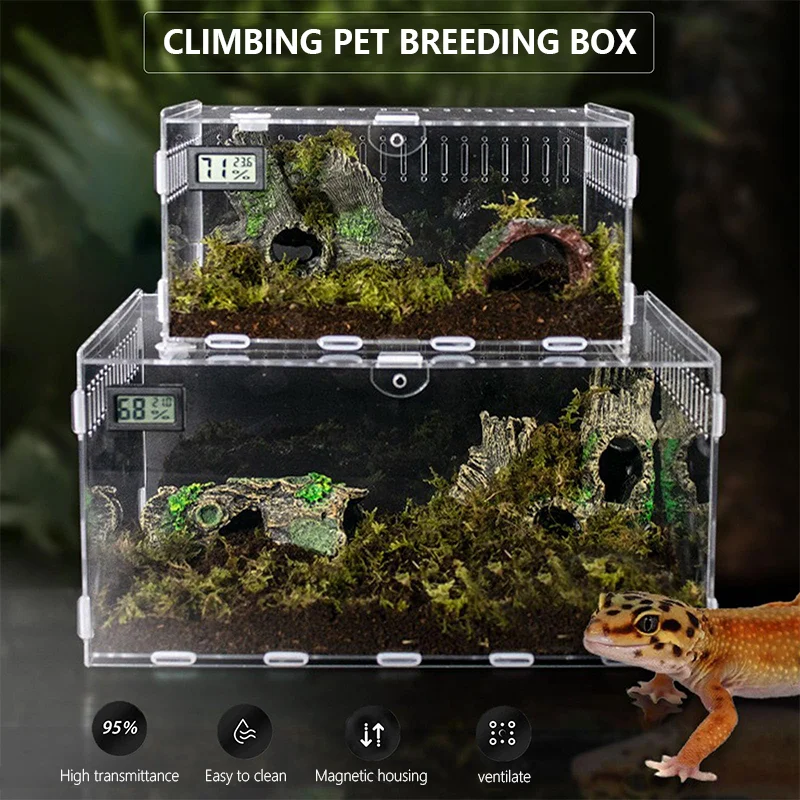 

High-Quality Acrylic Reptile Habitat Terrarium Breeding Box for Spider Scorpion Dragon Turtle Lizard Chameleon - Reptiles Case