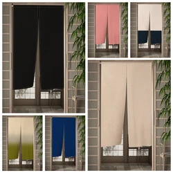 Modern Solid Color Gradient Japanese Door Curtain for Kitchen Bedroom Doorway Decor Drapes Entrance Partition Hanging Curtain