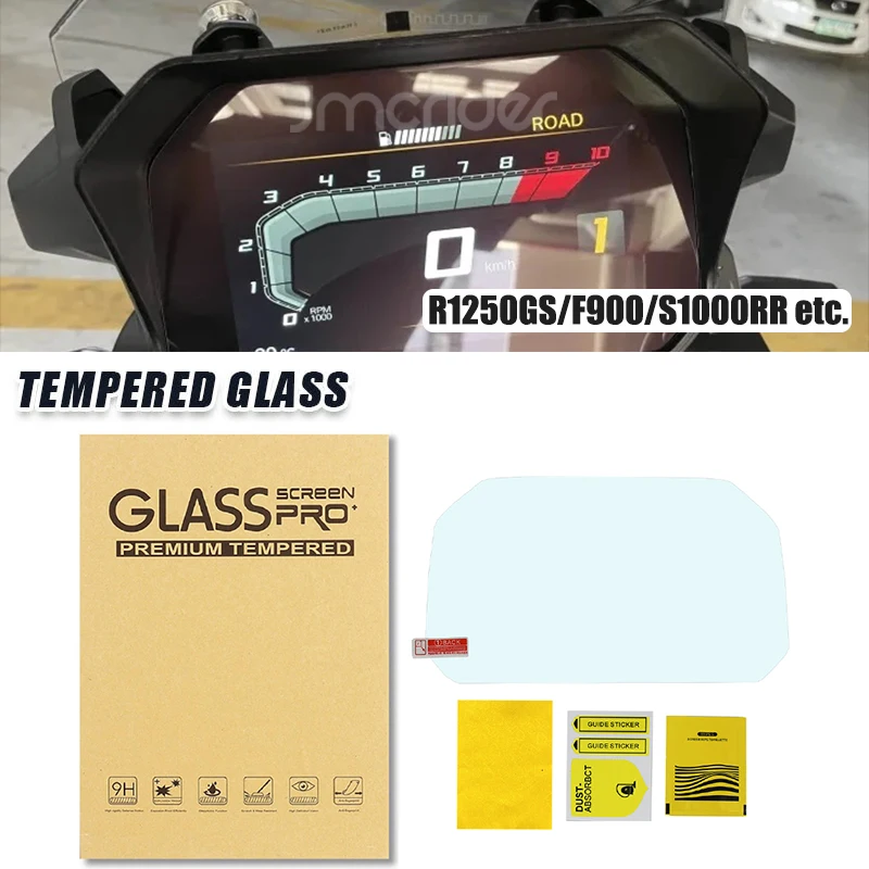 Tempered Glass Scratch Cluster Screen Dashboard Film For BMW R1200 R1250GS Adventure C400X F900R/XR M1000RR S1000RR F850GS 19-24