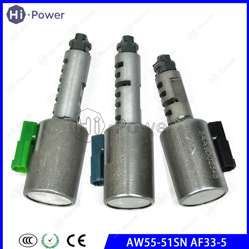 

3PCS Transmission Solenoids AW55-50SN AW55-51SN AF33-5 AW235 RE5F22A for Volvo Saab Alfa Chevy Gearbox Solenoid Valve