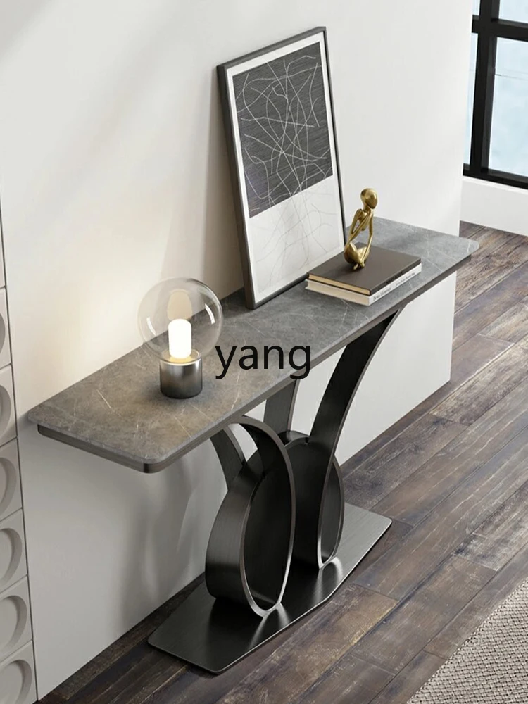 LMM Affordable Luxury Style Hallway Wall a Long Narrow Table Modern Minimalist Stone Plate Ultra Narrow Partition Decoration