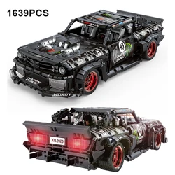 1639PCS High-Tech City Mustang Sport Car Building Blocks Black Racing Speed Vehicle MOC Assemble Bricks Boy Toys Birthday Gifts