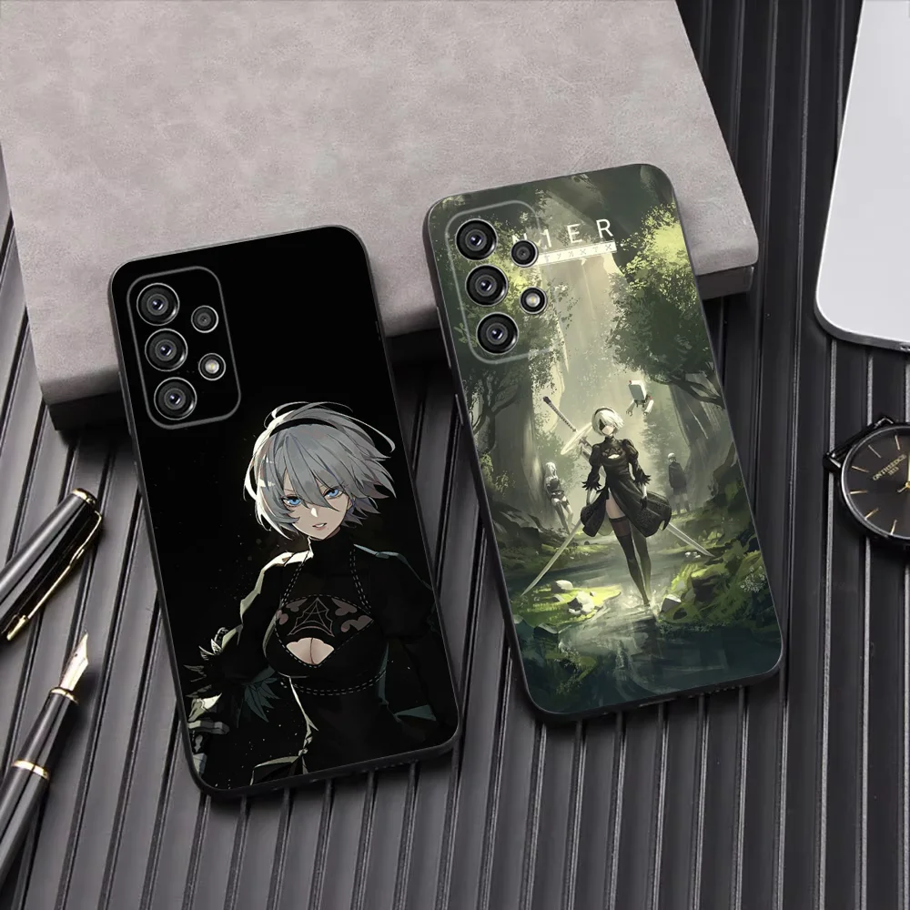 N-NieR A-Automata 2B Phone Case For Samsung Galaxy A13,A21s,A22,A31,A32,A52,A53,A71,A80,A91 Soft Black Shell