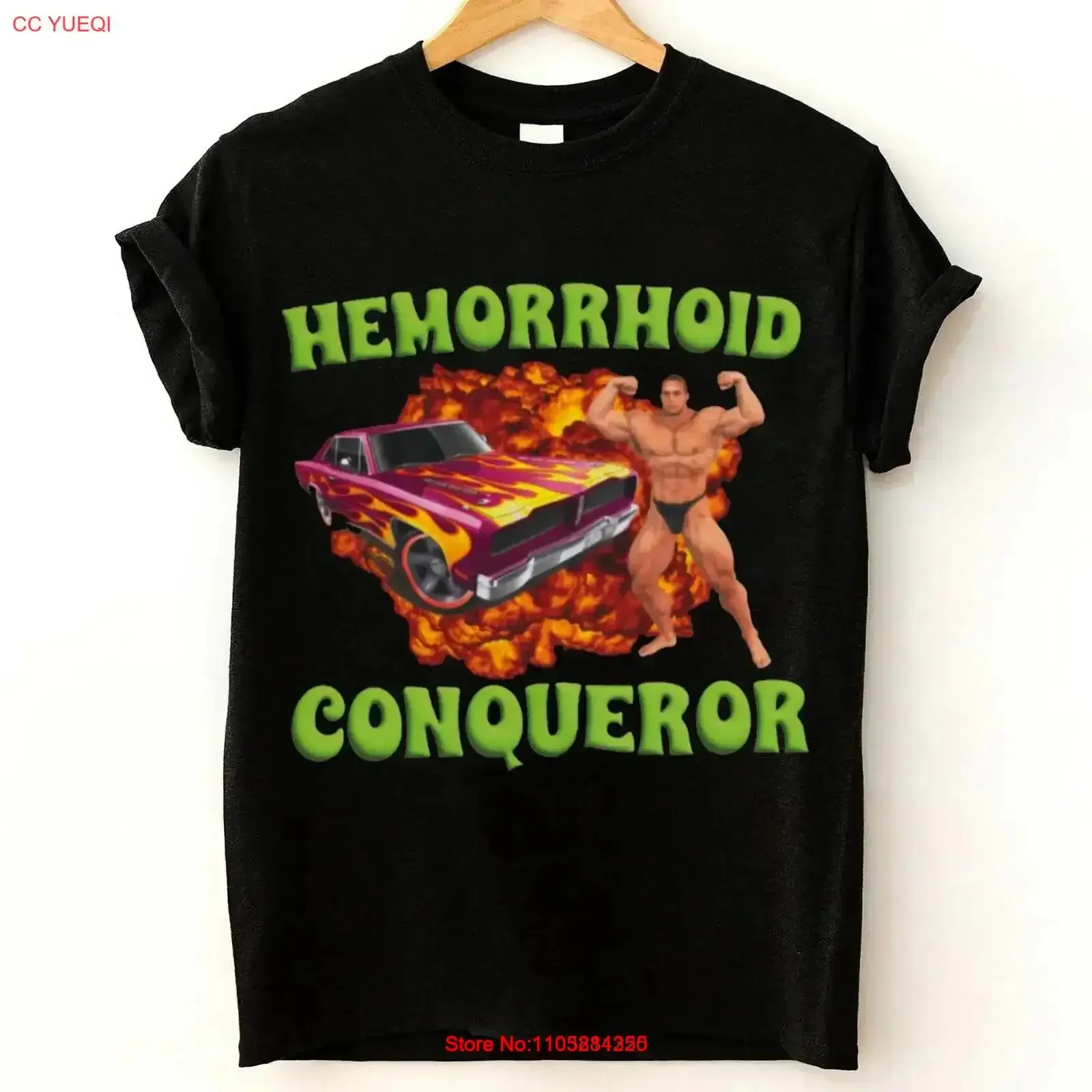 Hemorrhoid Conqueror Weird T Shirt Funny Offensive Meme vintage Washed Slightly Stylish Casual Breathable Soft vintage Washed