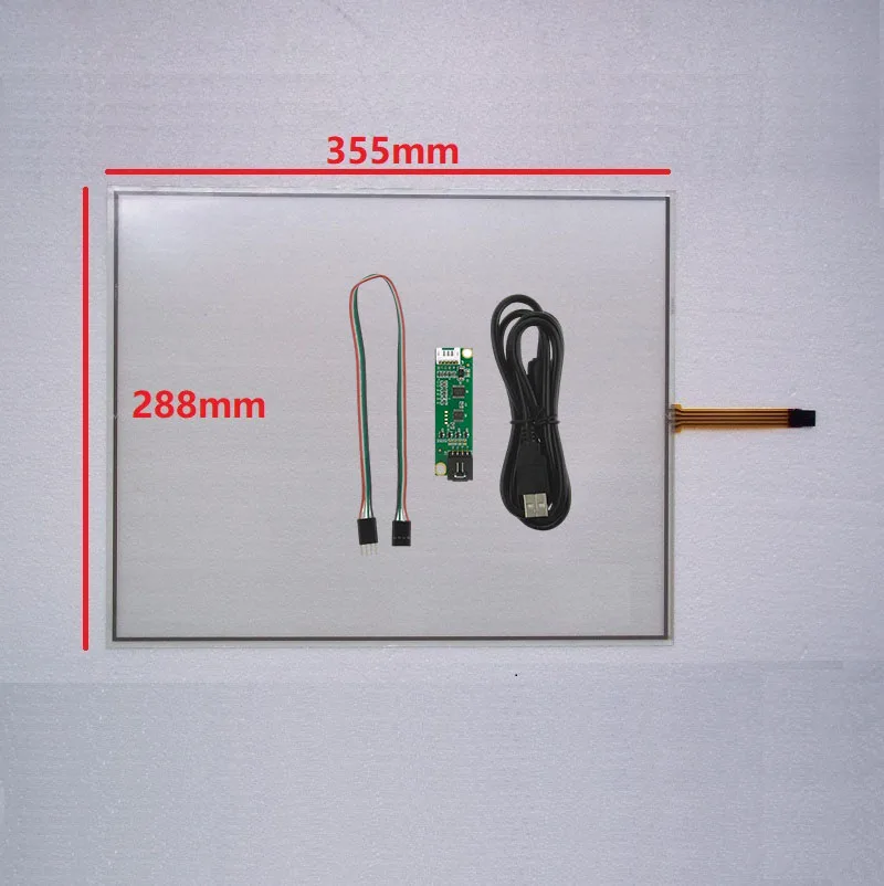 17inch 4 Wire 4:3 Ultra-Thin 0.5mm 355*288mm Flexible Digitizer Touch Screen Panel Soft Screen+USB Control Kit