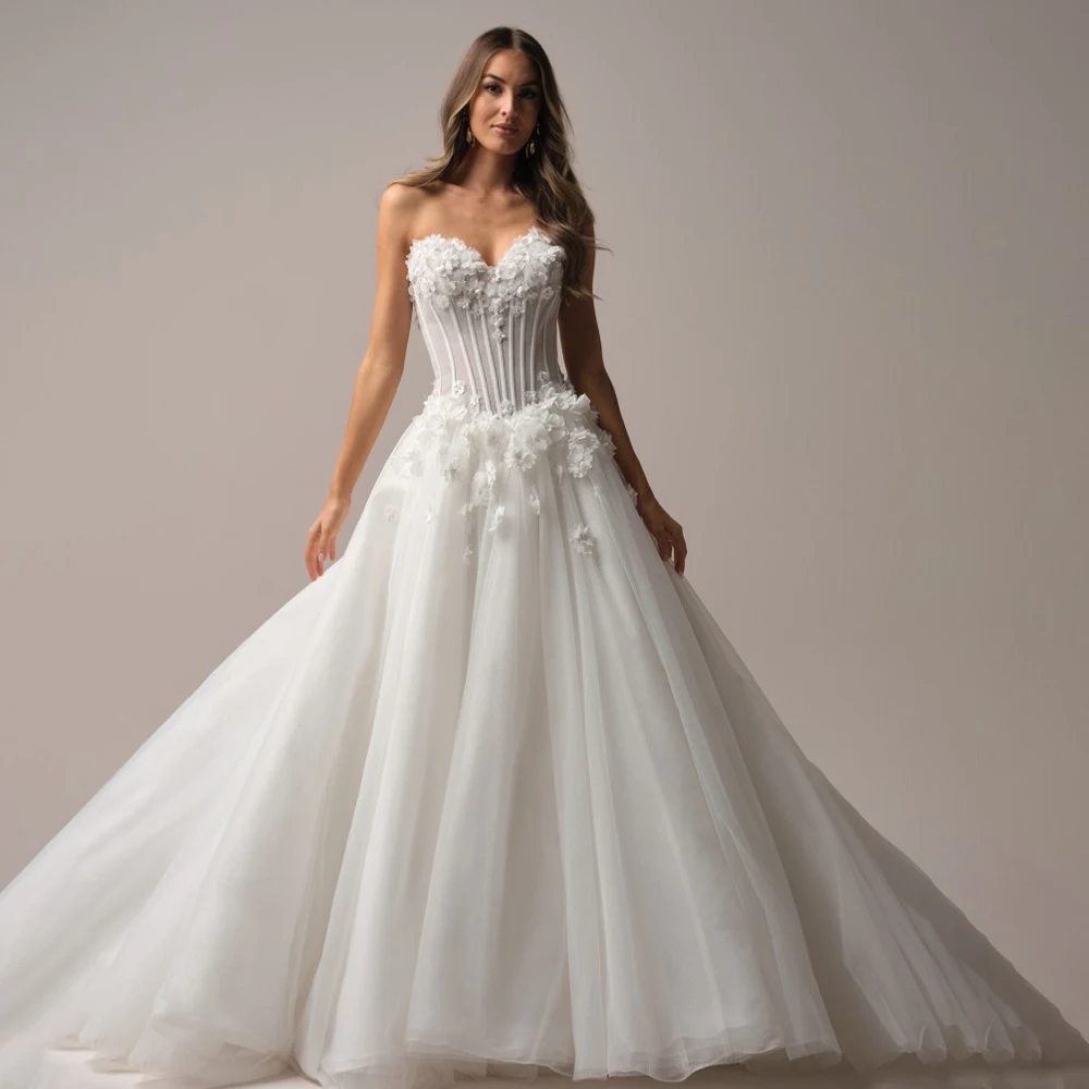 

Очаровательные милые цветы кружевные аппликации свадебные платья трапециевидной формы с пуговицами сзади свадебное платье на заказ Rode De Morrie