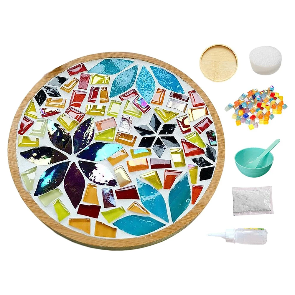 Mosaic Tiles Crafts Coasters Making Kit With Wooden Cup Mat Kids  Adults Handmade Home Decor Diy Teachers' Day Christmas Gifts