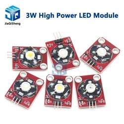 3W High Power LED Module Blue/Green/Purple/Red/White/Yellow LED with PCB Chassis for Arduino STM32 AVR