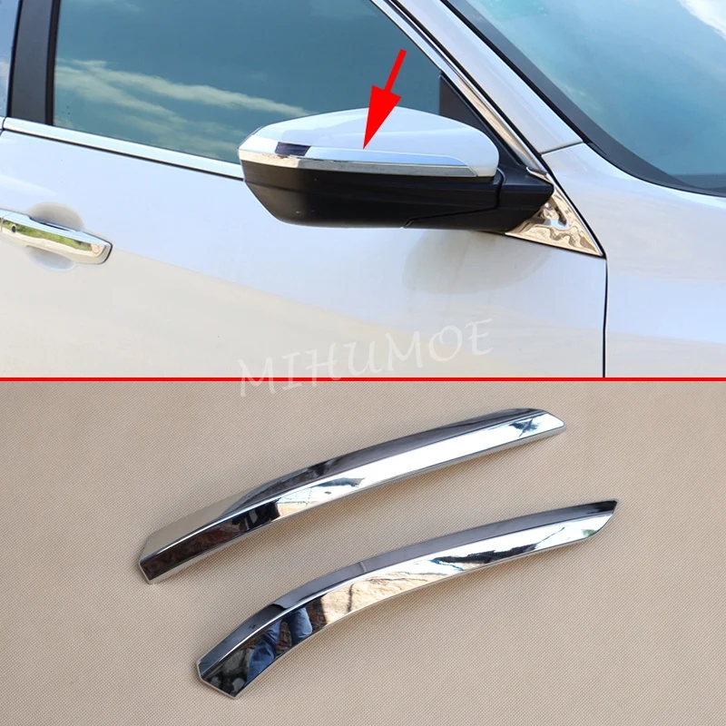 Rearview Strips For Honda Civic 10th 2016-2021 Chrome Side Mirror Accessories