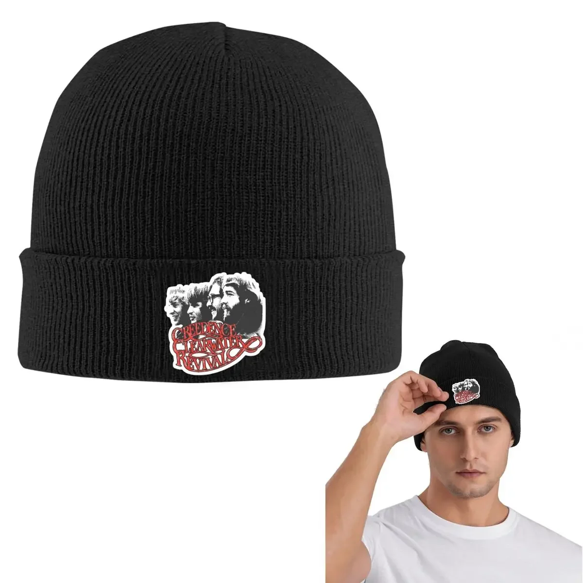 New Creedence Clearwater Revivals Warm Knitted Cap Hip Hop Bonnet Hat Autumn Winter Outdoor Beanies Hats for Unisex Adult