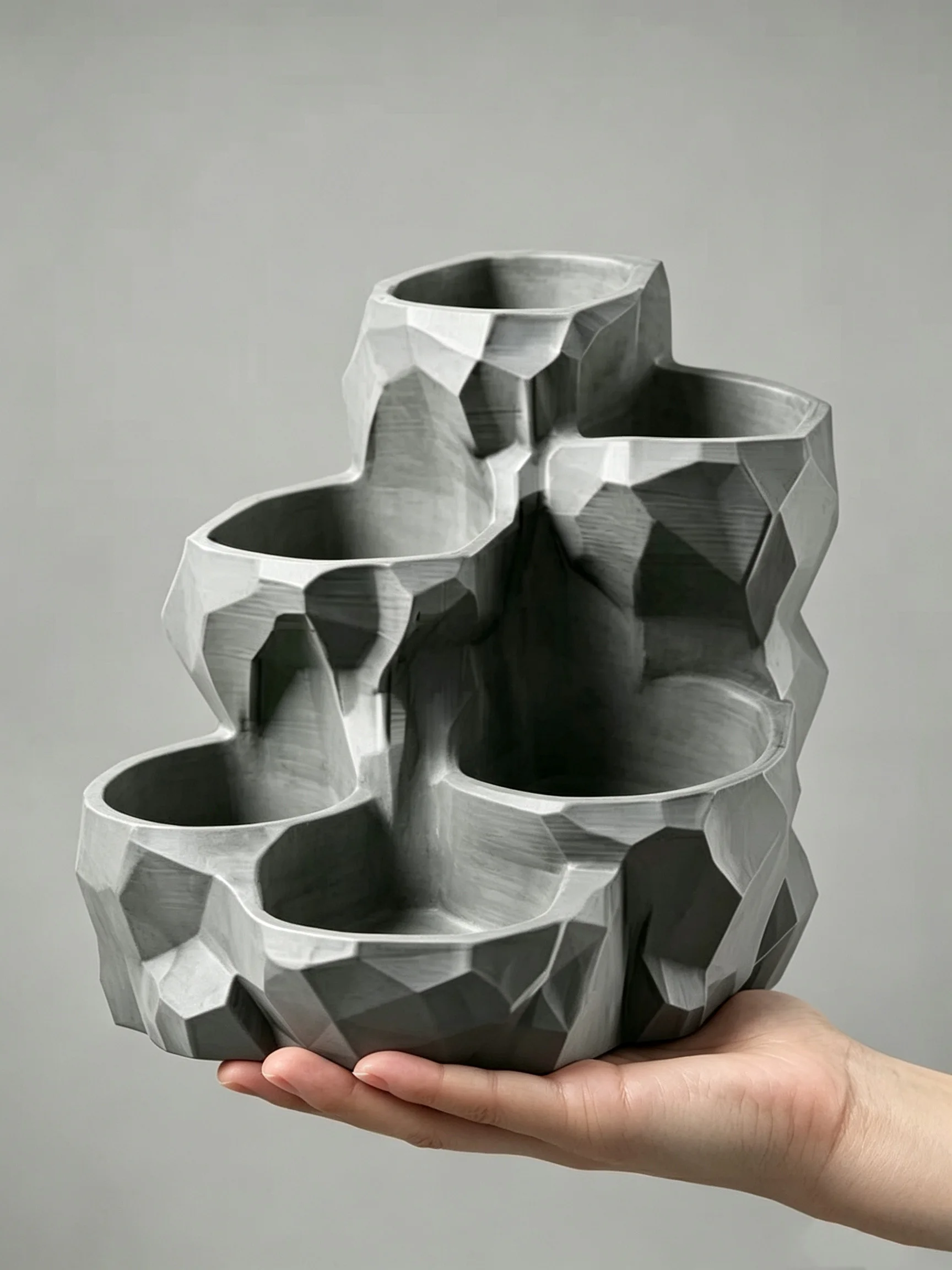 Rockery Rock Style Sukkulententopf aus Kunstharz, Tischblumentopf mit mehreren Pflanzmöglichkeiten, dekorativer Topf für Kakteen und kleine Pflanzen. – Detail 8