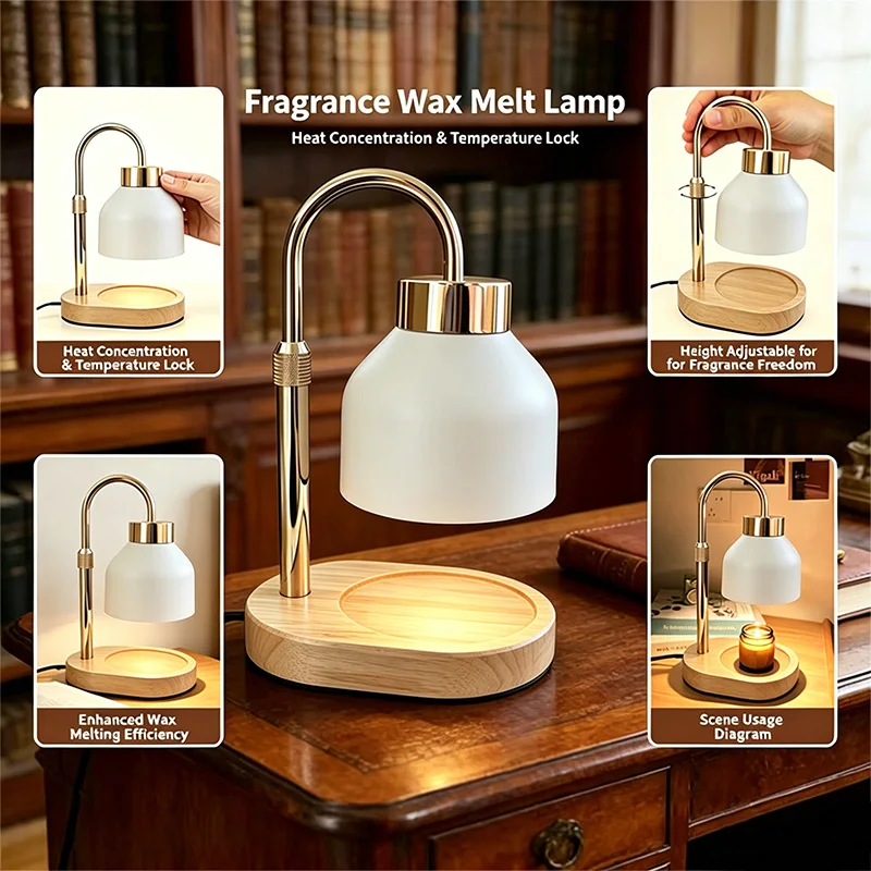 

Candle Warmer Lamp Electric Timer - Candles Warming Light Height Adjustable Dimmable Warmers Flower Lamps No Flame Heat Warm Mel