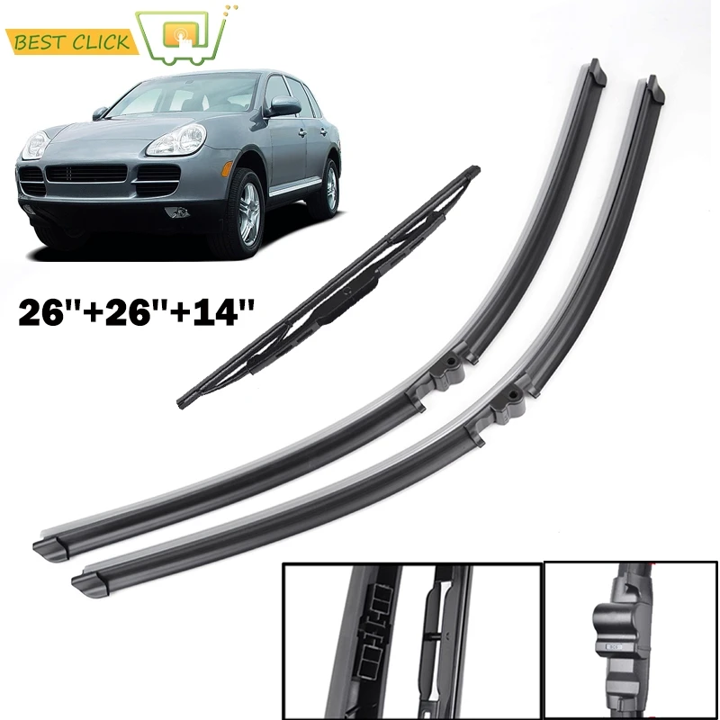 Limpiaparabrisas de ventana delantera y trasera para Porsche Cayenne 2003 2004 2005 2006 limpiaparabrisas de coche