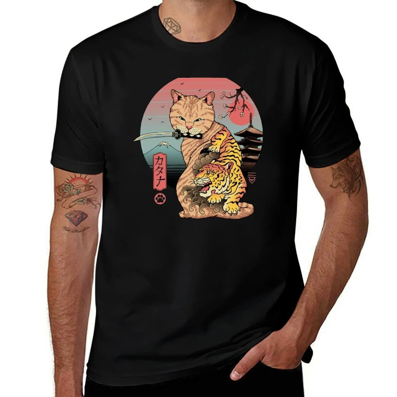 

in funny anime shirt brand luxury shirts humor t 100% Catana T-Shirt dark Edo shirts t t cotton men oversize