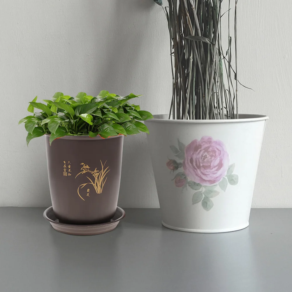 

4 комплекта горшков для орхидей, пластиковые цветочные горшки с блюдцами, дышащие дренажные отверстия для комнатных цветов, суккулентов, кактусов