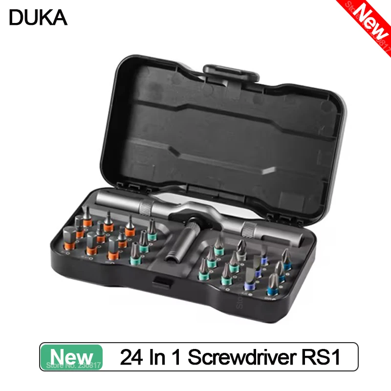 DUKA ATuMan 24 In 1 Magnetic Ratchet Screw Driver RS1 Precision Screwdriver Bits Set Non-slip Hand Tool Repair Torx for Phone