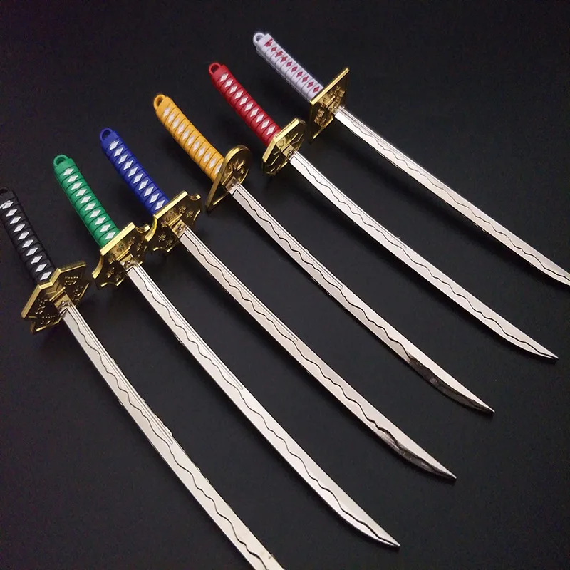 Anime Zoro Keychain, Metal Samurai Sword Design