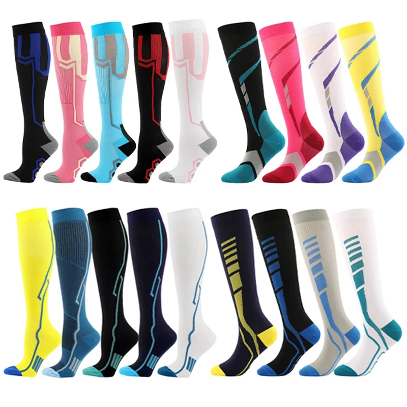 Compression Socks Football Marathon Hiking Running Sports Socks Varicose Veins Pain Relief Edema Pregnancy Knee Elastic Socks