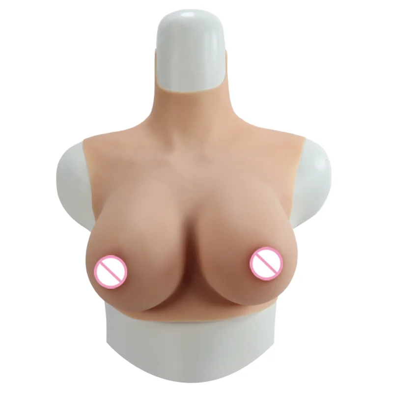 MUSIC POET Fake Silicone Breast Forms Half Body Huge Boobs B/C/D/E/F/G/H Cup Transgender Drag Queen Shemale Crossdress for Men