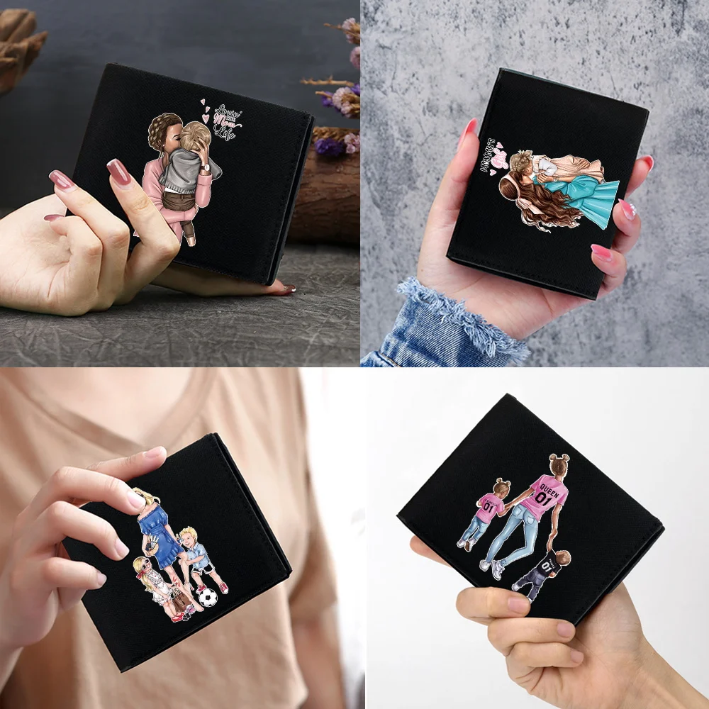 

Short Wallet New Coin Purse Credit Card Storage Women Money Bag Fashion Loose Change Organizer Pouch Mom Printing Series