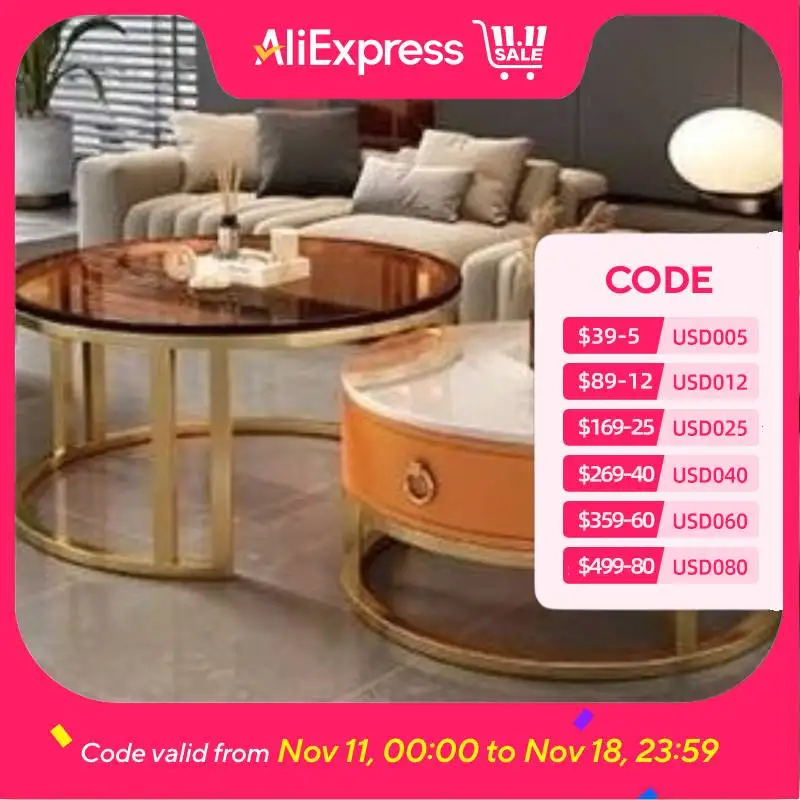 

Drawer Luxury Coffee Tables Living Room Round Apartments Floor Coffee Tables Modern Nordic Storage Tavolino Da Salotto Furniture