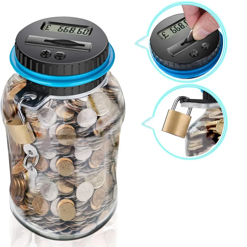 Piggy Bank Counter Coin Electronic Digital Lcd Counting Coin Money Saving Box Jar Coins Storage Box for Euro GBP Money