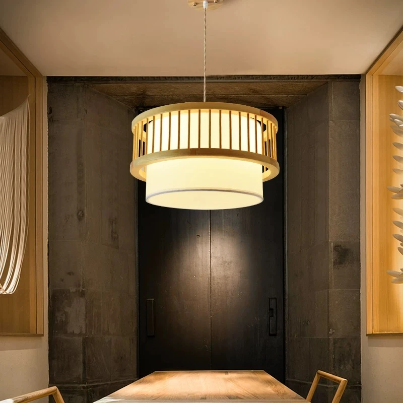 Japanese-style Solid wood pendant lamp Catering and Restaurant Private room noodle shop living room